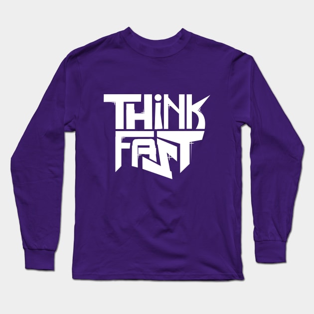 Think Fast - Logo (white) Long Sleeve T-Shirt by Dayton Writers Movement: Audio Dramas